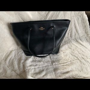 Black leather Coach purse